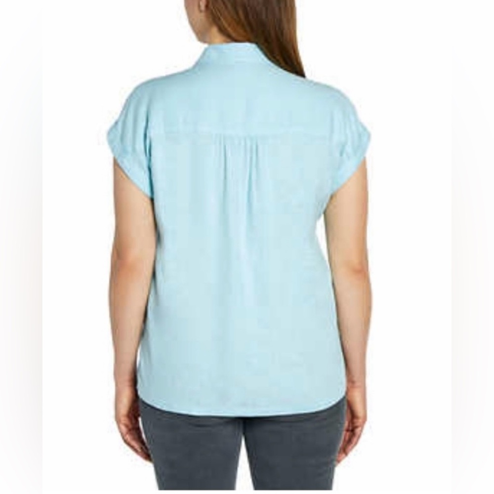Orvis ladies linen blend short sleeve shirt - Picture 3 of 5